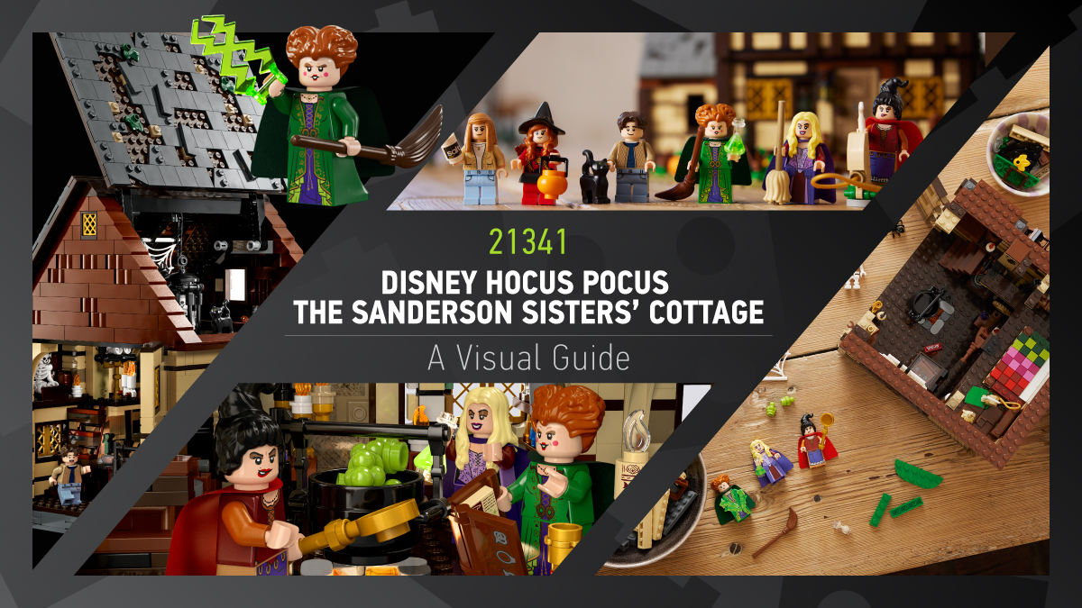 LEGO Ideas 21341 Disney Hocus Pocus: The Sanderson Sisters’ Cottage visual guide and gallery